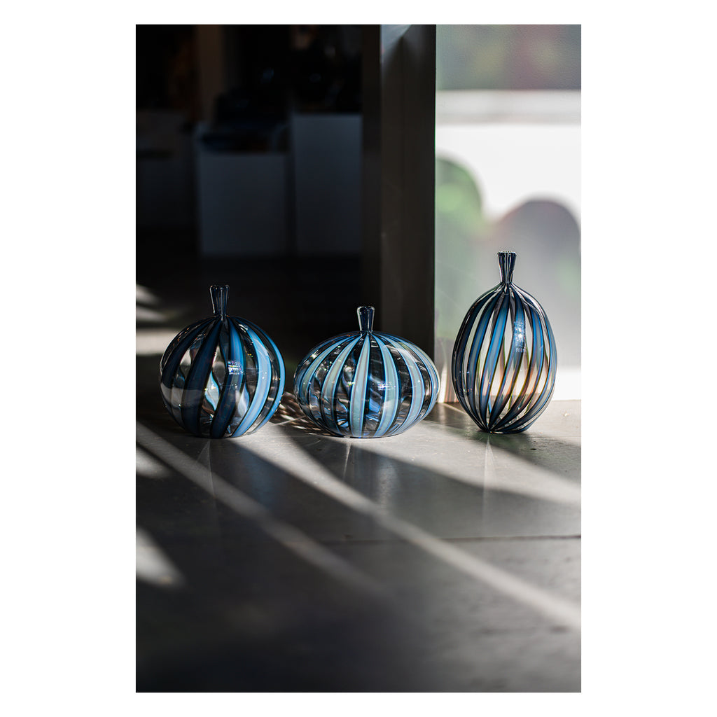 Blue Optic Cane Bottles