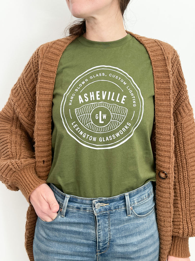 shirt, asheville t-shirt, lexington glassworks t-shirt 