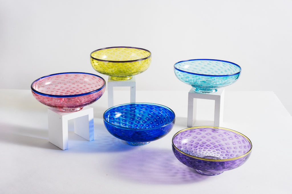 Hand Blown Glass Bowl Bubble Collection 