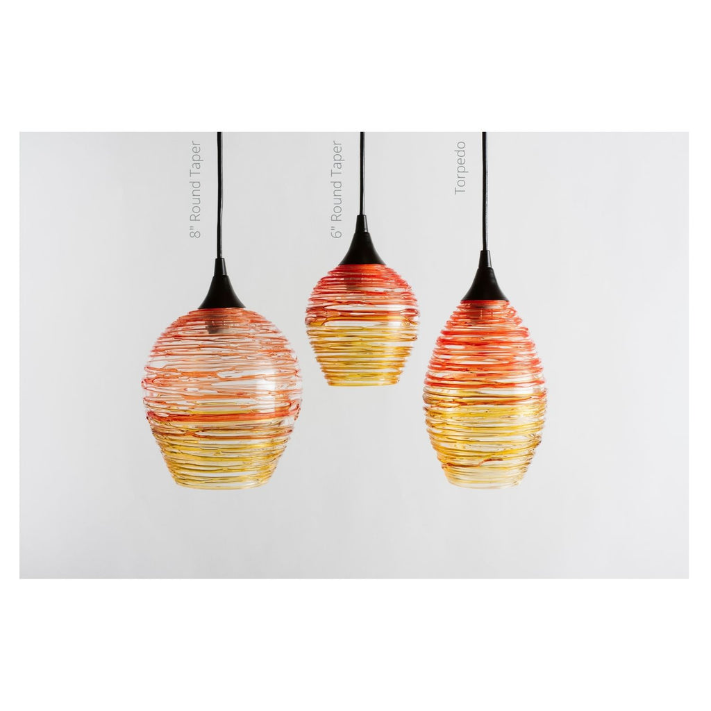Hand-blown glass pendant lights Asheville