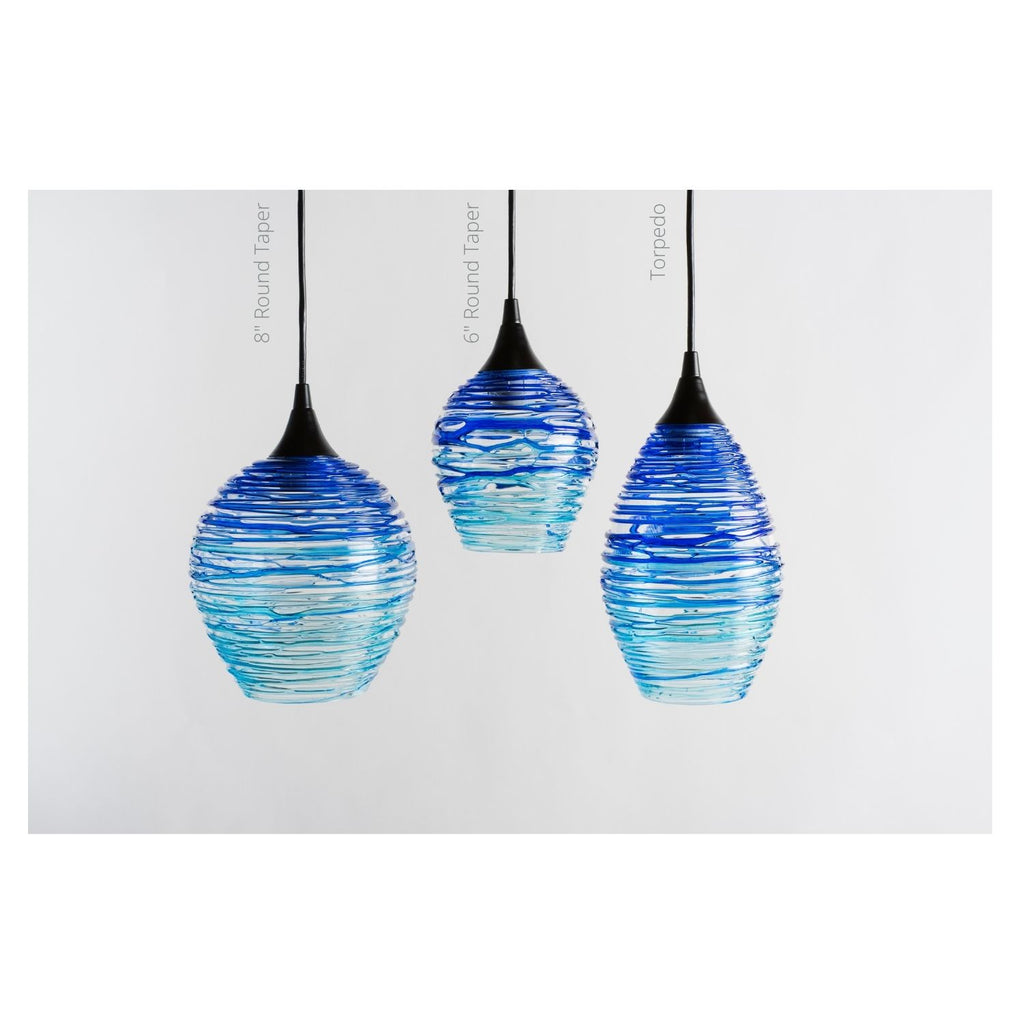 Hand blown glass pendant lights Asheville