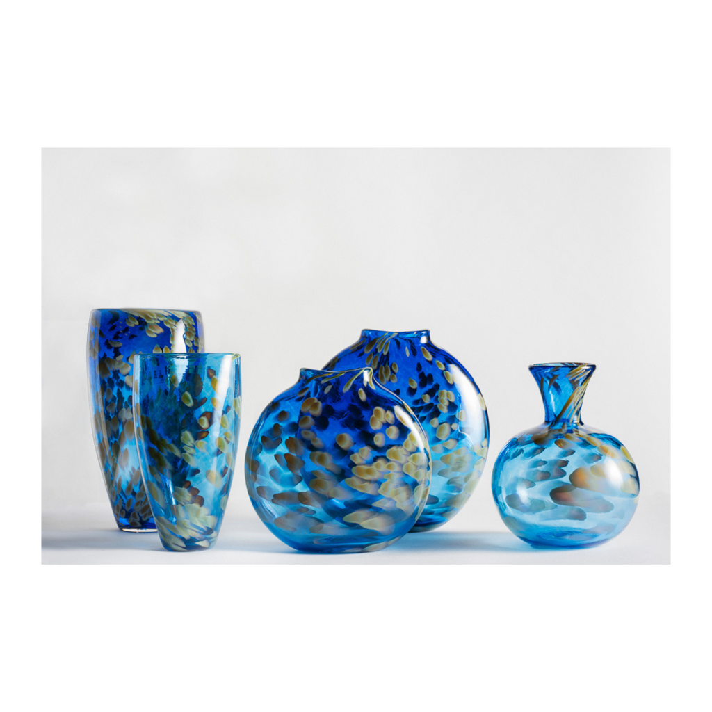 Hand Blown Glass, Blue Appalachian Collection