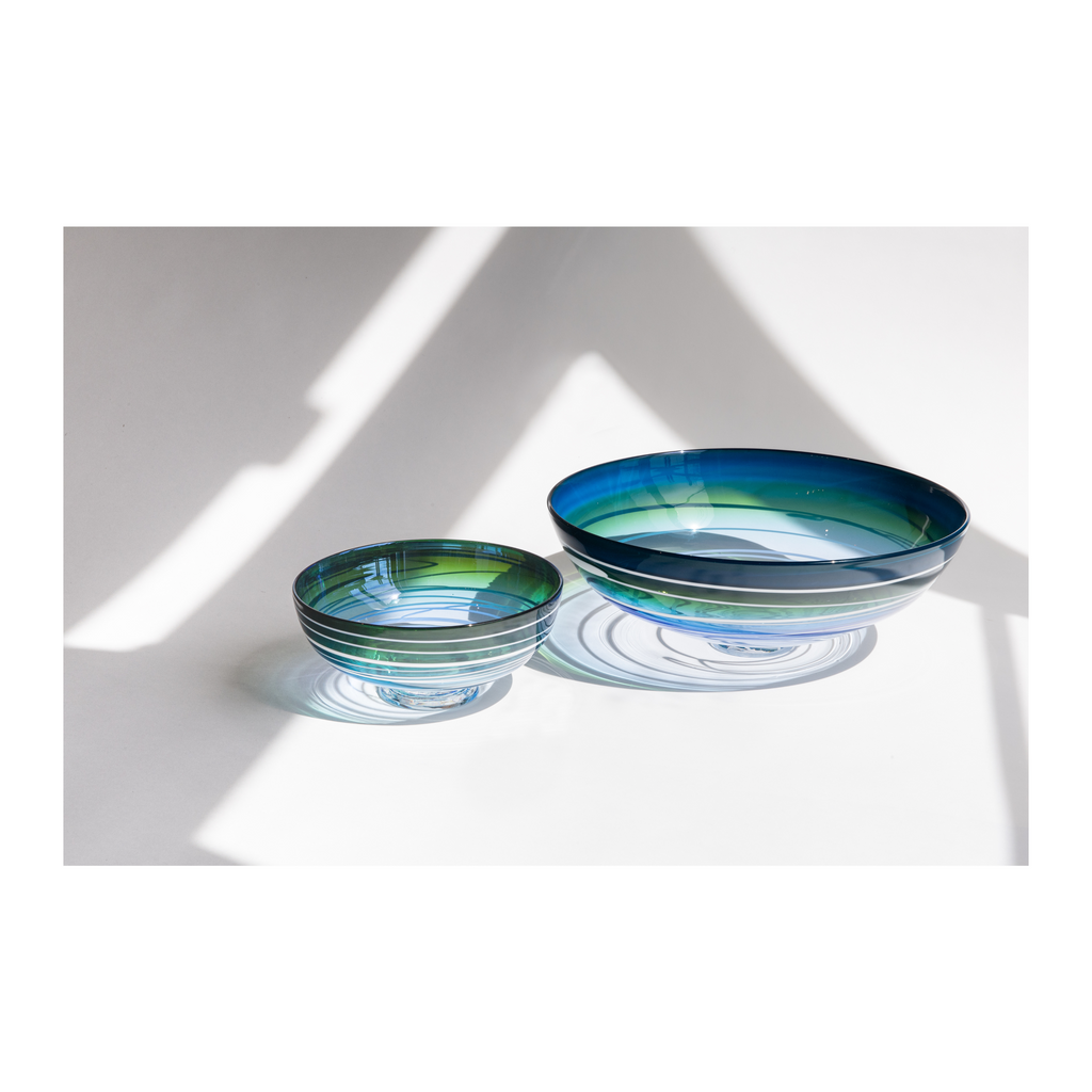 Hand Blown Glass, Blue Ridge Bowl, Glass Bowl