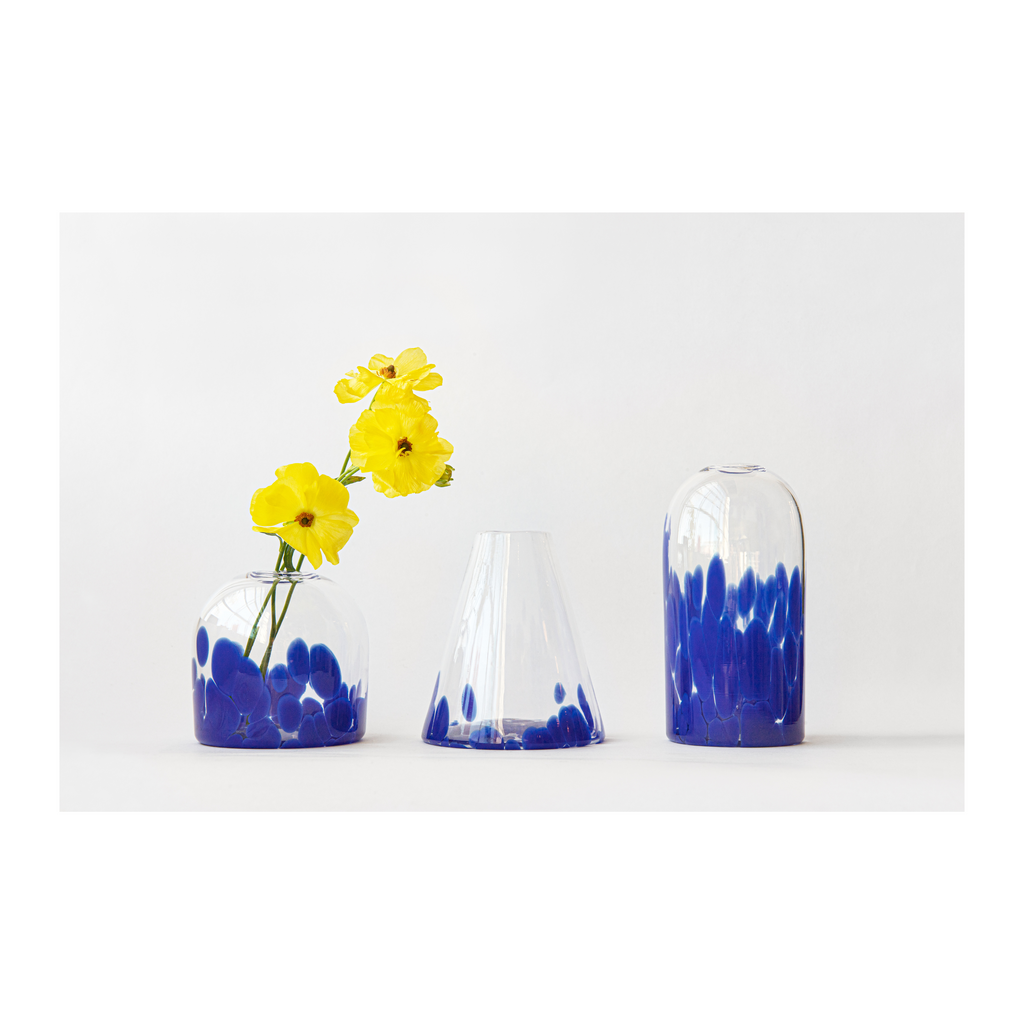 Hand Blown Glass, Speckled Bud Vase