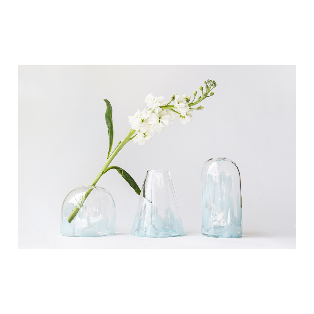 Hand Blown Glass, Speckled Bud Vase