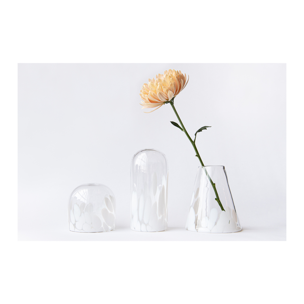 Hand Blown Glass, Speckled Bud Vase