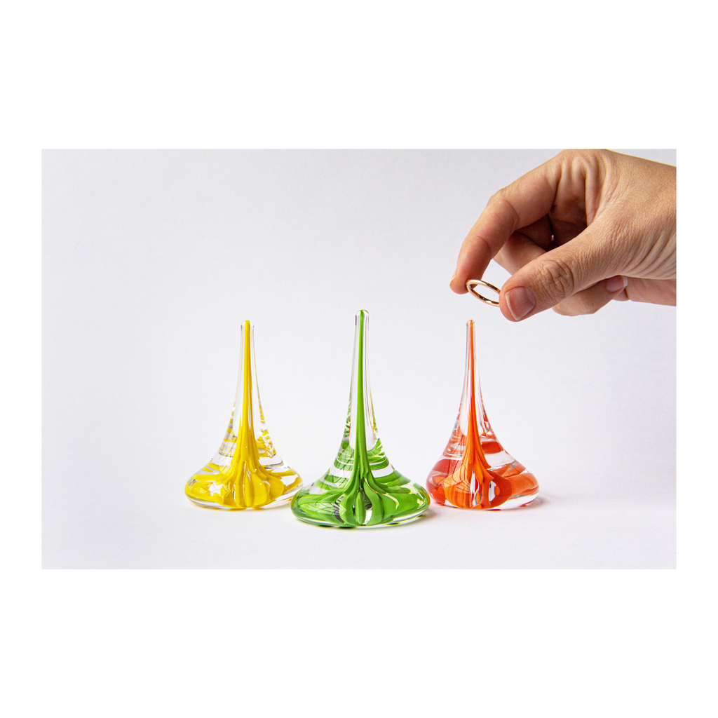 Hand blown glass ring holder deals