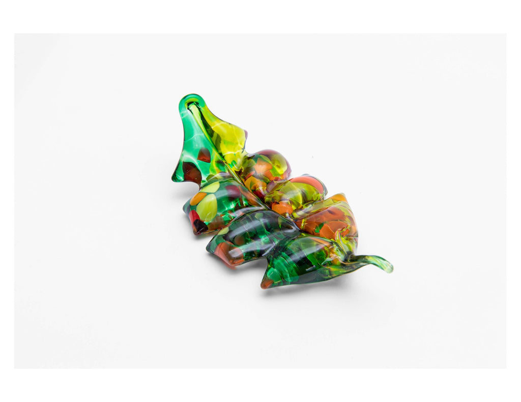 glass leaf, handblown glass